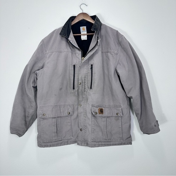 Carhartt Coat Mens XL Chore Barn Jacket Trucker Laborer Heavy Distressed C43CMT - Picture 1 of 12